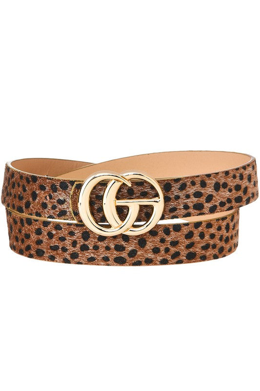 Brown Cheetah GG Belt