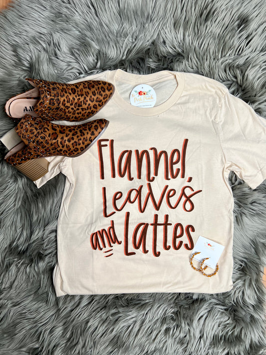 Flannel Leaves Lattes Tee